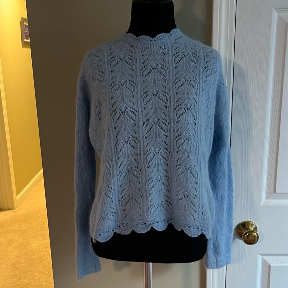 Mock neck Sézane open knit sweater
